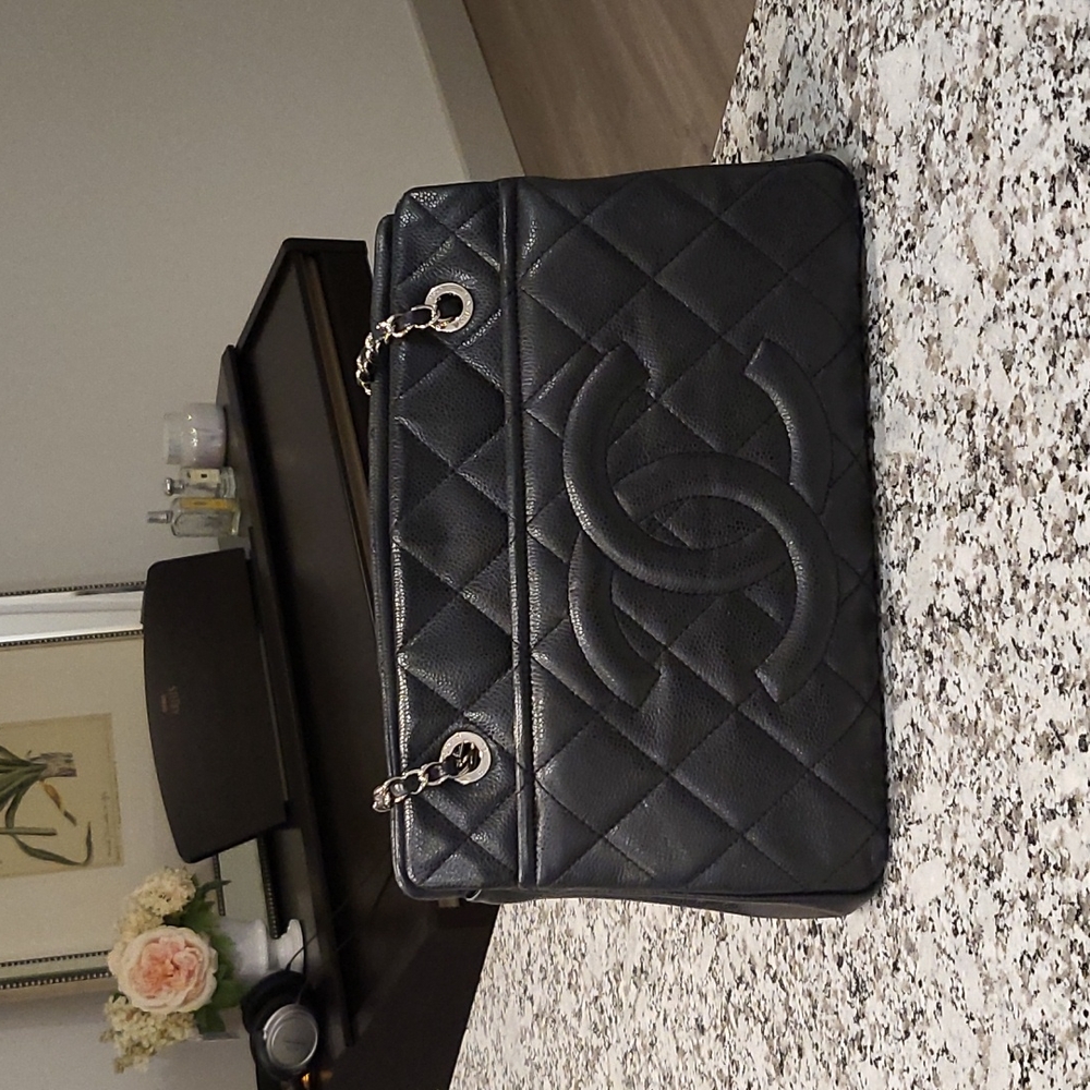 Chanel Black Quilted Caviar Leather Timeless Shoulder Bag